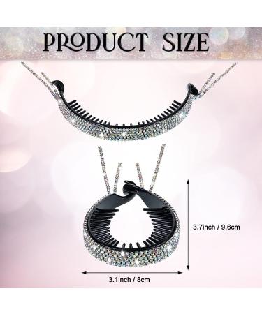 BINQER 4 PCS Tassel Ponytail Hair Clips for Women Rhinestone Ponytail Holder Glitter Bun Clip Rhinestone Hair Holder for Birds Nest Rhinestone Barrettes Hair Bun Accessories For Bride Wedding Party - Buy Online on GoSupps.com