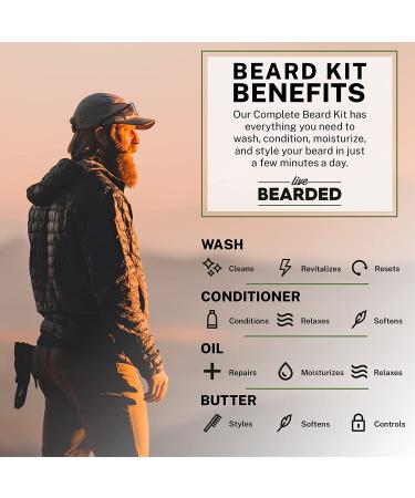 Live Bearded Complete Beard Grooming Kit - 1880 - All-Natural Beard Care Set for Growth and Conditioning - Made in the USA - Buy Online on GoSupps.com