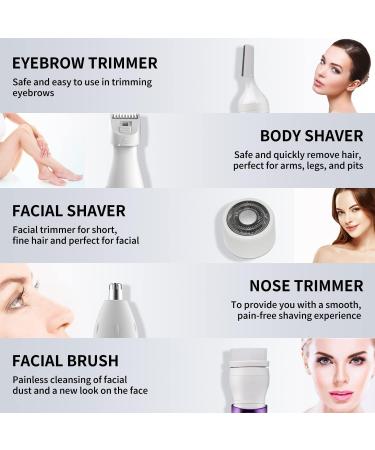 VERY ETERNITY 4 in 1 Lady Shaver Kit | USB Rechargeable Women's Shaver Set | Multi-Functional Facial, Nose, Eyebrow, Body, Bikini Trimmer | Purple - Buy Online on GoSupps.com