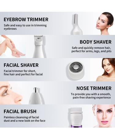 Veru ETERNITY 4 in 1 Women Hair Trimmer - USB Rechargeable Hair Remover for Body, Nose, Ear, Eyebrow, Face, Bikini Line - Cordless Electric Shaver for Home and Travel in Purple - Buy Online on GoSupps.com
