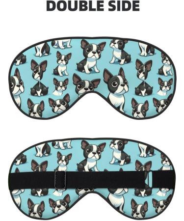 Buy Cute Boston Terrier Double-Sided Eye Mask | Unisex Sleep Shade Cover for Travel & Relaxation - Buy Online on GoSupps.com