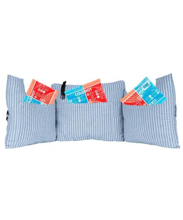 MOYOAMA Post Mastectomy Pillow - Recovery After Breast Cancer Surgery, Breast Augmentation - Lightweight Post Surgery Pillow with 4 Built-in Pockets to Support Healing - Breast Cancer Gifts for Women Blue Stripes