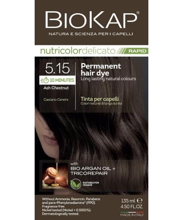 BioKap Ash Chestnut 5.15 Rapid Hair Dye 135 ml - works in just 10 mins permanent vegan & natural nourishing formula suitable for sensitive skin - Buy Online on GoSupps.com