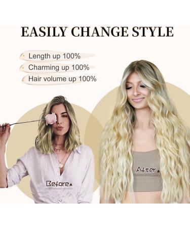 MNMNM 6 Pieces Clip-In Extensions 50 cm Wavy Wavy Hair Extensions Clip-In Hairpiece for Women Synthetic Full Head Hair Extensions with Clips (022D#) - Buy Online on GoSupps.com