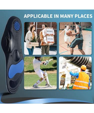 PCSsole Orthotic High Arch Support Insoles for Men and Women - Gel Sport Inserts for Flat Feet, Plantar Fasciitis, Over Pronation - Size L (10-11.5) 30cm Black - Buy Online on GoSupps.com