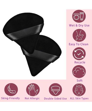 Generic 2 Pieces Powder Puff Triangle Powder Puff Soft Makeup Powder Puffs Reusable Powder Puff Triangle Dry Wet Velour Puff for Loose Powder Daily Makeup Foundation Cream Blush (Black) - Buy Online on GoSupps.com