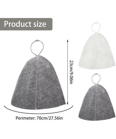 Premium Gray & White Sauna Cap for Men & Women - 2-Piece Felt Sauna Hat Set | Saunahut - Buy Online on GoSupps.com