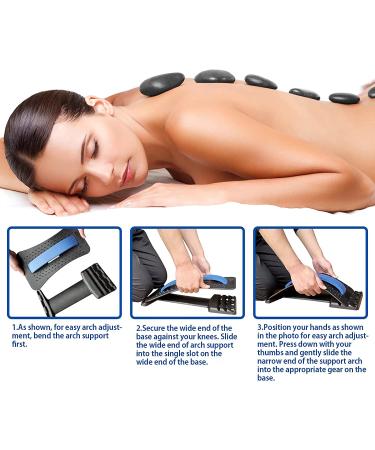 Moriyou Back Stretcher: 3 Adjustable Settings for Pain Relief - Spinal Decompression & Alignment - Massager Included - Blue - Buy Online on GoSupps.com