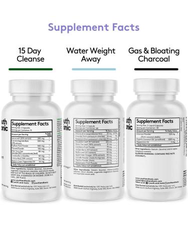 3X Youth & Tonic Belly Bloating Pills for Debloating & Colon Cleanse | Activated Charcoal, Coconut, Peppermint Oil, Senna Leaf | 150 Capsules - Buy Online on GoSupps.com