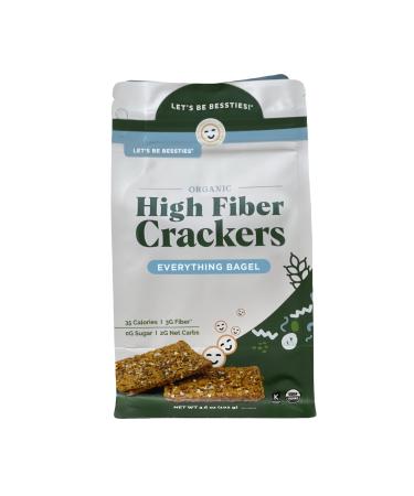 Let's Be Bessties! Organic High-Fiber Crackers Non-GMO Crispbread | The Besst Crackers for Fitting Fiber into Vegan Paleo & Low-Carb Diets | Everything Bagel 60 Crackers Everything Bagel 3.38 Ounce (Pack of 5)