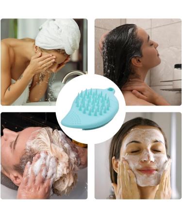 Silicone Face Scrubber Double Side Silicone Face Scrub Brush Manual Hair Scrubber Handheld Scrubber for Deep Cleaning Skin Lake Blue - Buy Online on GoSupps.com