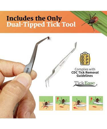 TickEase Tick Removal Kit for Humans & Pets - Tick Tweezers, Magnifier, Antibiotic Ointment & More - Buy Online on GoSupps.com