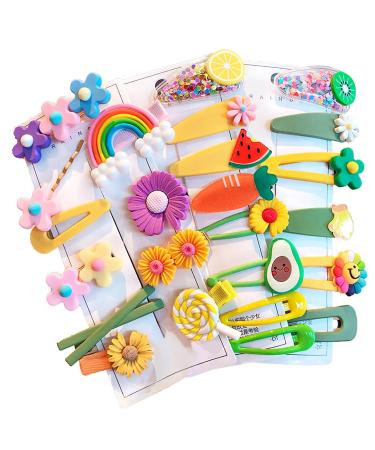 Asfins hair clips children 24 pieces of hair clips set girl baby hair clips girl hair accessories set for girls children toddlers