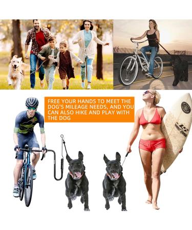 Mrwizms 180 Bicycle Dog Leash | Hands-Free Bike Leash for Dogs | Removable Pet Exercise Line for Walking Running & Cycling - Black - Buy Online on GoSupps.com