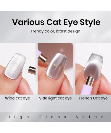 MIZHSE Cat Eye Gel Nail Polish 12mL - Silver Moonlight Glitter UV LED Soak Off for Nail Art & DIY Manicure - Buy Online on GoSupps.com