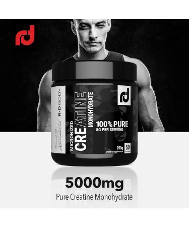 R&D Body Micronized Creatine Monohydrate - 100% Pure High Potency Formula for Enhanced Strength Power and Endurance 5g per Serving 250g 1.1 Pound (Pack of 1) - Buy Online on GoSupps.com