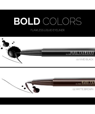 DLUX Waterproof Liquid Eyeliner - Vivid Black Felt Tip Pen | Smudge Proof & Long Lasting | Cruelty Free Matte Finish | Fast Drying Formula - Buy Online on GoSupps.com