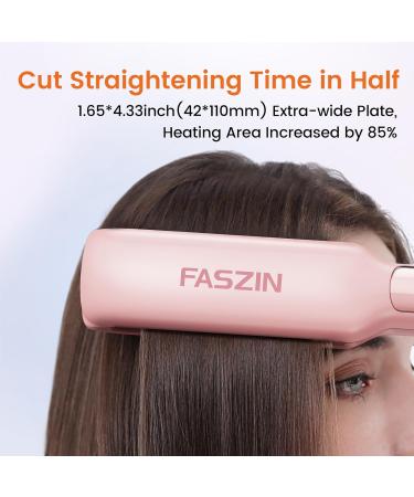 Professional Hair Straightener - 1.65" Titanium Flat Iron with 30s Rapid Heat 10 Temp Levels (260-450 ) LED Display - Pink - Buy Online on GoSupps.com