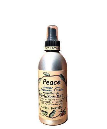 Peace Aromatherapy Body and Room Mist Spray - Lavender Lime Peppermint & Vanilla - 100% Pure Essential Oils Vegan Organic Biodegradable Non GMO Cruelty Free (8 oz / 236.6 ml) 8 Fl Oz (Pack of 1)