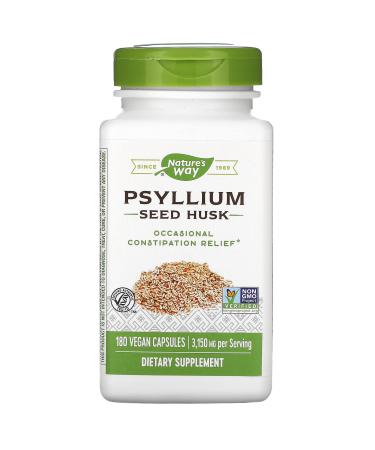 Nature's Way Psyllium Seed Husk 3150 mg 180 Vegan Capsules
