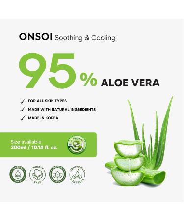 ONSOI 95% Aloe Vera Gel - Cactus Soothing Gel for Sunburn Relief & Hydration | Best Sunburn Treatment (1PK) - International Shipping Available - Buy Online on GoSupps.com