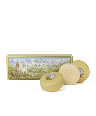 Caswell-Massey Triple Milled Goat's Milk & Honey Three-Soap Gift Set  Moisturizing Bath Soap For Men & Women  Made In The USA  3 Oz (3 Bars) Goat Milk & Honey