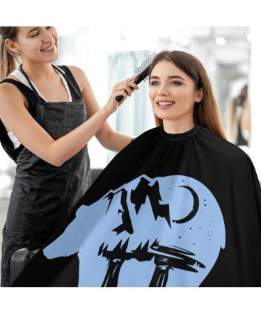 Bear Mountain Moon Barber Cape - Adjustable Snap Hair Cutting Salon Apron for Adults | International Shipping - Buy Online on GoSupps.com