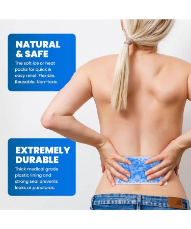 Reusable Gel Ice Packs (2 Pack) Hot & Cold Therapy for Injuries, Swelling, Pain Relief - Shoulder, Knee, Back, Ankle, Neck, Hip, Wisdom Tooth - Blue - Buy Online on GoSupps.com