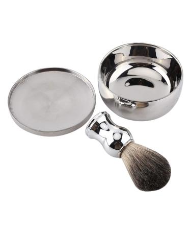 2pcs Set Shaving Brush & Bowl for Men | Silver Handle Beard Shaving Tool Kit - International Shipping - Buy Online on GoSupps.com