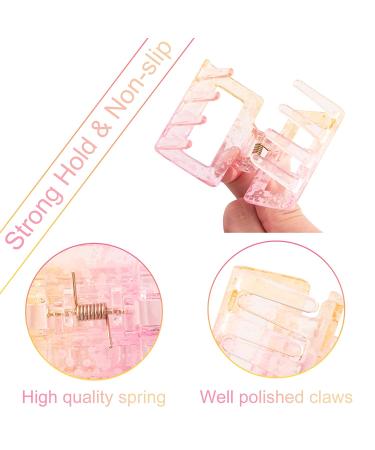 Bmobuo 4 PCS Hair Claw Clips Set - Clear Square Design for Thin and Thick Hair - Cute Hair Clips for Women - Buy Online on GoSupps.com