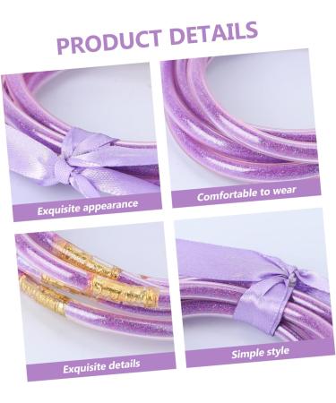 NUOBESTY 1pc Ribbon Glitter Bracelet Bowknot Jelly Bangle Glitter Bowknot Bracelets Pulseras De Mujer Jelly Bracelets for Girls Jewelry Bangles Purple Guitar String Gorgeous Resin Women's 7.5x7.5cm Purple - Buy Online on GoSupps.com