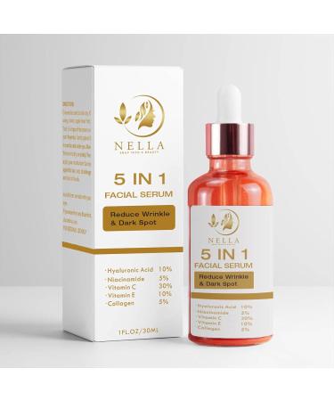 Buy Vitamin C Face Serum with Collagen & Hyaluronic Acid - Anti-Aging Brightening for Dark Spots & Even Skin Tone - 1 Fl Oz - Buy Online on GoSupps.com