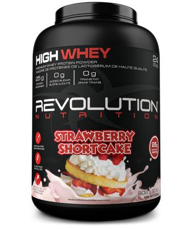 Revolution Nutrition High Whey Protein Powder Whey Isolate Gluten Free Lean Muscle Mass For Men & Women 25g of Protein Per Scoup 908 g 24 Servings (Strawberry Shortcake 2 Pound) Strawberry Shortcake 2 Pound