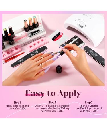ROSALIND Gel Nail Polish Kit - 48W UV Light 60 Colors Base & Top Coats - DIY Nail Art Starter Set for Christmas - Buy Online on GoSupps.com
