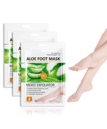 3 Pairs Foot Peel Mask Moisturising Foot Peeling Mask for Callus Remove Repair Soothes Softens Deeply Hydrates Feet Hard Skin Remover for Dry & Hard Skin Callus Cracked Heels