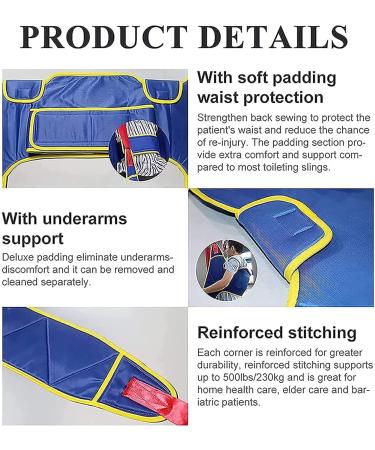 Transfer Nursing Sling Lift Toileting Sling Heavy Duty Lift Sling Aid Full Body Mesh Lift Sling for Seniors Bedridden Disabled Obesity - Buy Online on GoSupps.com