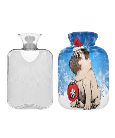 KCL Deci hot bottle with cover winter snowflakes French dog 2l hot water bottle hot water bag for foot warmer pain relief heat and cold therapy cramps