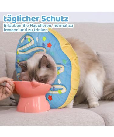Halinuia Donut Halskrause Cat Collar | Adjustable Soft Anti-Bite Protective Collar for Kittens & Puppies - Post-Surgery & Injury Recovery (Blue M) - Buy Online on GoSupps.com
