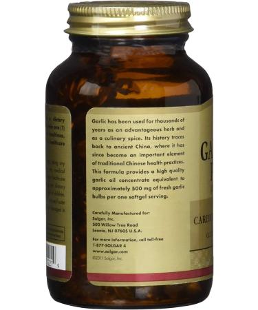 Solgar Garlic Oil Perles Concentrate - 250 Softgels for Heart Health & Immune Support - Buy Online on GoSupps.com