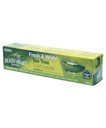 Australian Tea Tree Toothpaste Cleansing Vegan Cruelty-Free Fluoride-Free Fresh & White Natural 100ml 100 ml (Pack of 1)