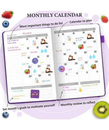 EPEWIZD Food Journal & Meal Planner for Weight Loss & Wellness - Daily Diary to Count Calories, Track Nutrient Intake, Achieve Diet & Fitness Goals - A5 size (Purple) - Buy Online on GoSupps.com