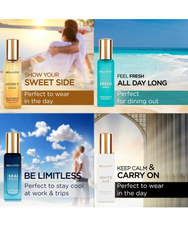 Luxury Unisex Eau De Parfum Gift Set 4 x 20ml for Men & Women with SKAI FRESH WHITEOUD HONEY OUD Perfume|Long Lasting EDP Fragrance Scent - Buy Online on GoSupps.com