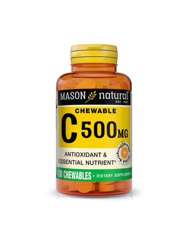 MASON NATURAL Vitamin C 500 mg (as Ascorbic Acid) - Supports Healthy Immune System Antioxidant and Essential Nutrient Orange Flavor 100 Chewables