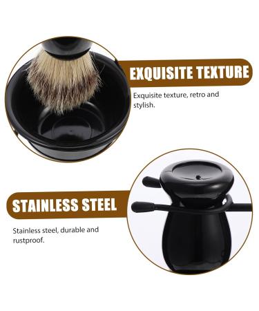 Minkissy Men's Razor Set - 4 Metal Shaving Organizers Shaving Brush & Bowl Holder Black - Perfect for Grooming & Shaving Essentials - Buy Online on GoSupps.com