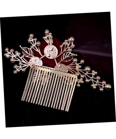 HONMEET Rose Hair Comb Rose Head Decor Hair Jewelry Comb Rose Flower Hair Comb Wedding Hair Accessories for Brides Bride Hair Side Comb Wedding Hair Comb Bride Side Comb Red Zinc Alloy - Buy Online on GoSupps.com