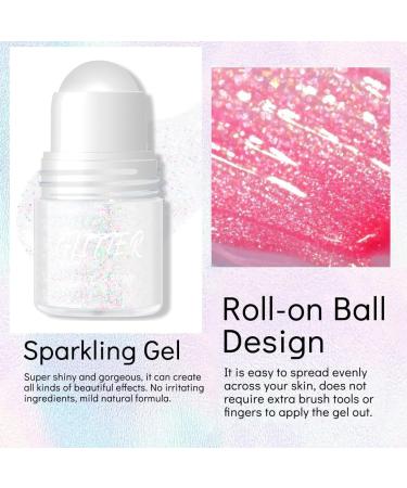  Jiounie Roll-on Glitter Body Gel Glitter Body Gel Glitter Body Gel Face Gel Shiny Hair Gel 25 ml White #01 - Buy Online on GoSupps.com