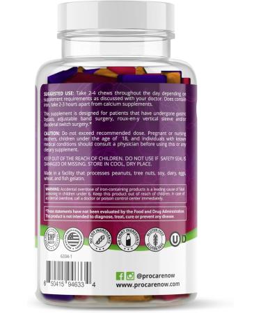 ProCare Health | Bariatric Multivitamin | Soft Chew | 22.5mg Iron | Individually Wrapped | Multi-Flavor | Cran-Grape Mango-Orange Cherry-Lime | 60 Count | 1 Month Supply - Buy Online on GoSupps.com