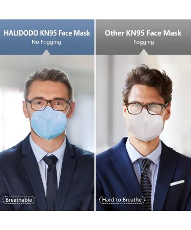 HALIDODO 60 Pack Individually Wrapped KN95 Face Mask - Breathable & Comfortable Safety Mask - Elastic Ear Loop and Nose Bridge Clip - Multi Color - Buy Online on GoSupps.com