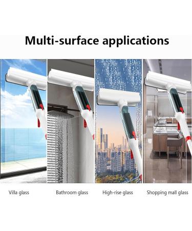 RRRYYYZZ 75'' Spray Window Cleaning Squeegee Kit with 4-Section Extension Pole 4 in 1 Window Squeegee Shower Glass Cleaner Squeegee with Sewage Collector and 5 Pads - Buy Online on GoSupps.com