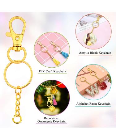 Selizo 120pcs Gold Keychain Hardware Set for Crafts - 60 Key Chain Hooks & 60 Rings for Keychains - Ideal for Acrylic Blanks and Resin Craft Projects - Buy Online on GoSupps.com
